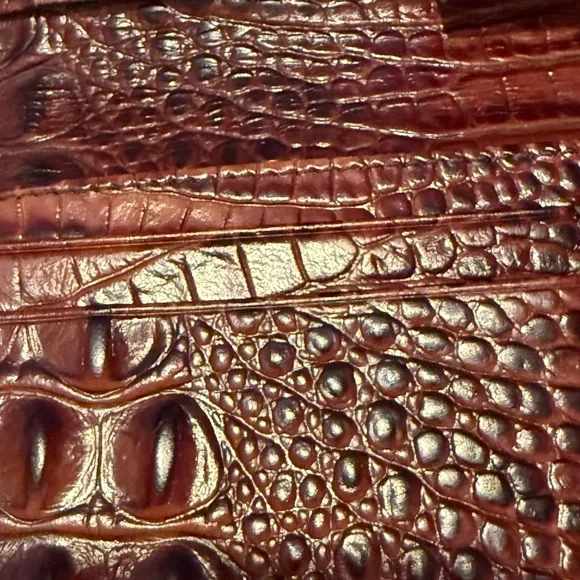Brahmin Cordelia Pecan Melbourne Rich Brown Embossed Wallet - Picture 12 of 15